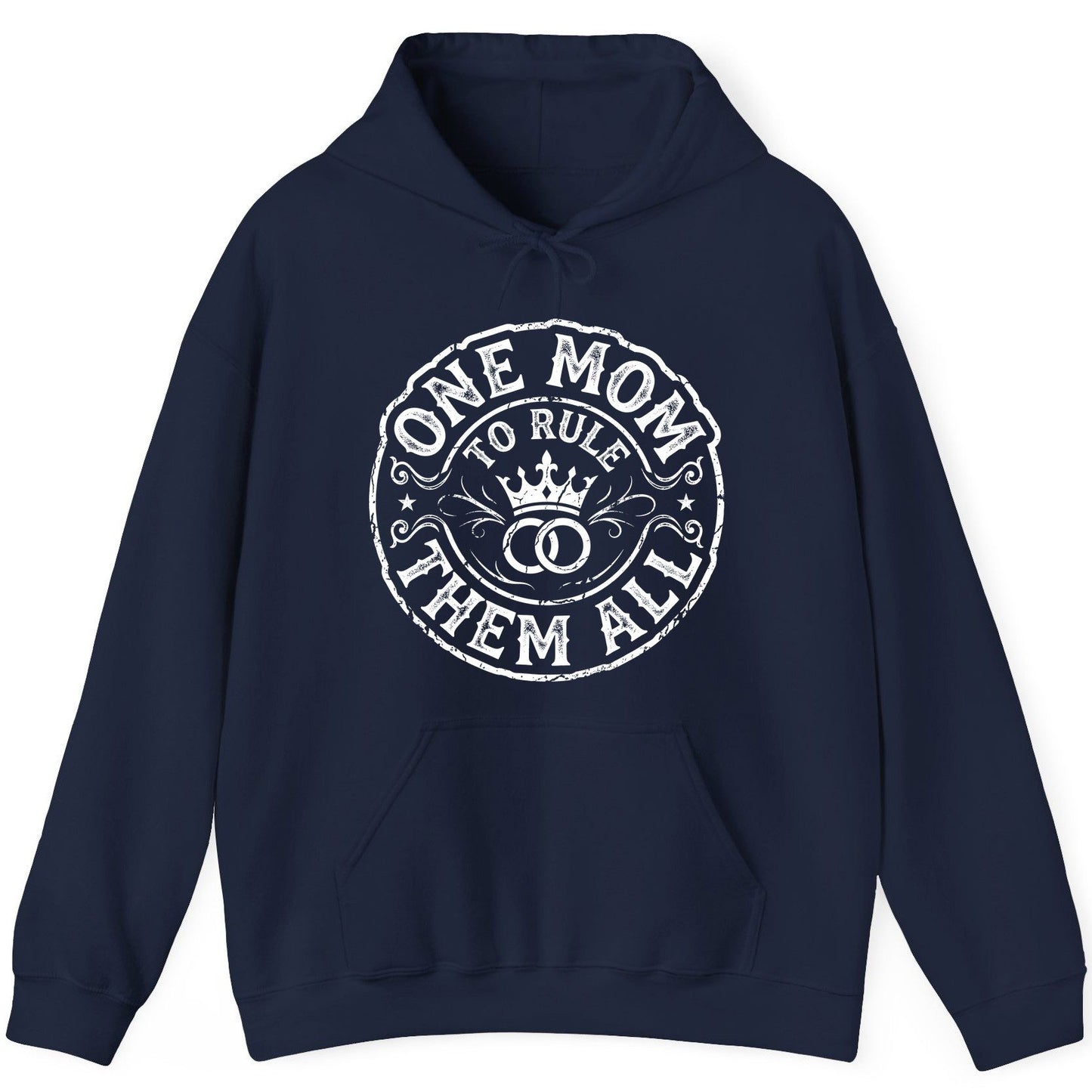 One Mom to Rule Them All Funny Moms Hoodie - product mockup - Navy