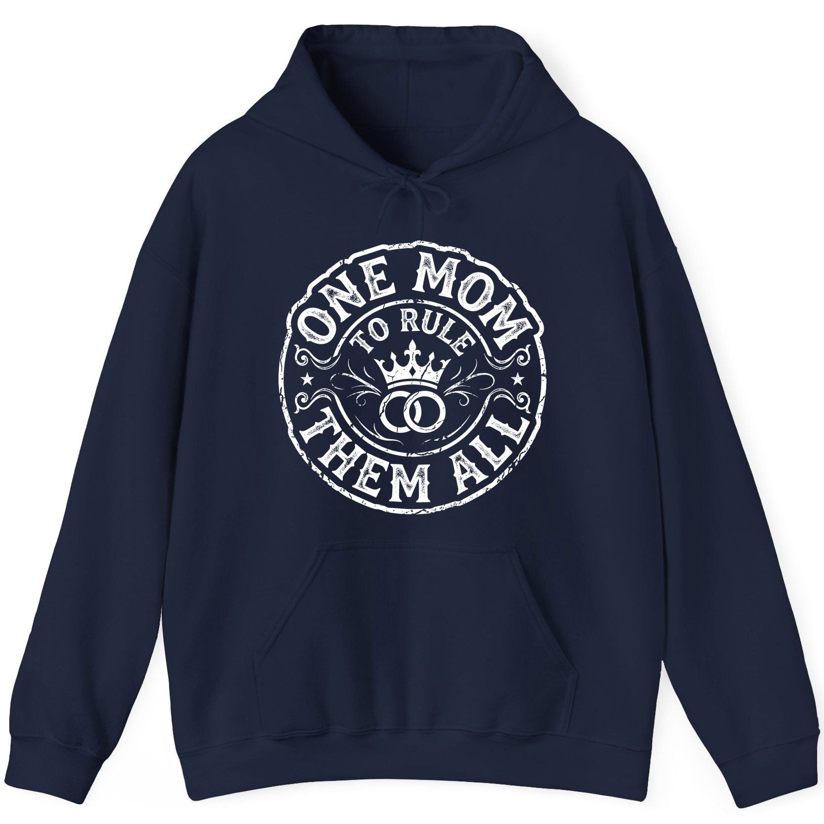 One Mom to Rule Them All Funny Moms Hoodie - product mockup - Navy