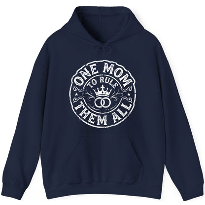 One Mom to Rule Them All Funny Moms Hoodie - product mockup - Navy