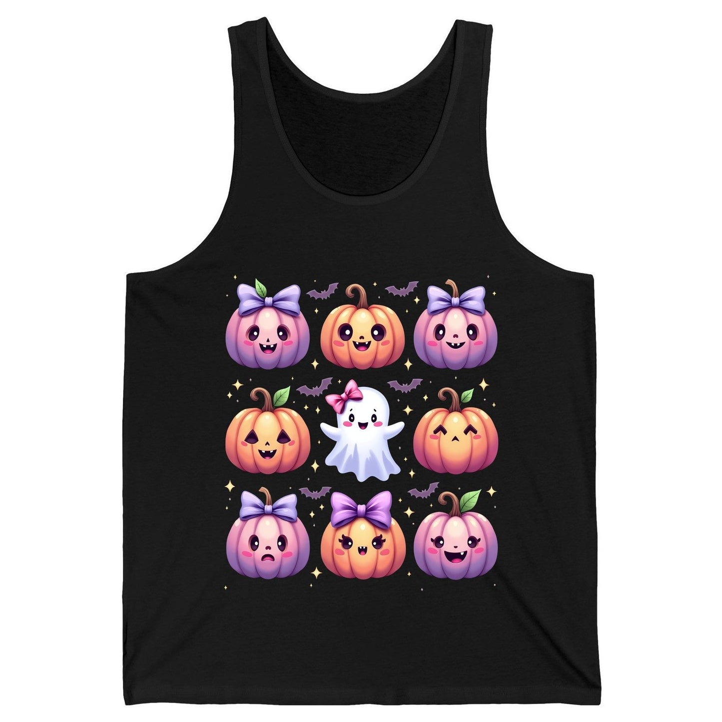 Kawaii Halloween Pumpkins kawaii Halloween Tank Top Black product mockup