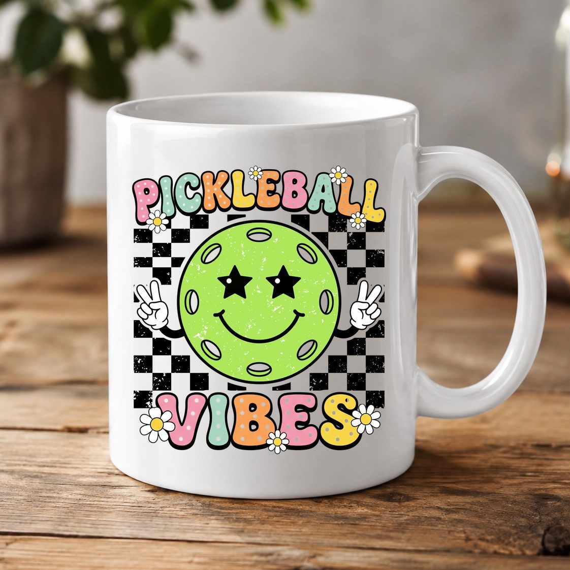 Pickleball Vibes pickleball White Mug White product mockup