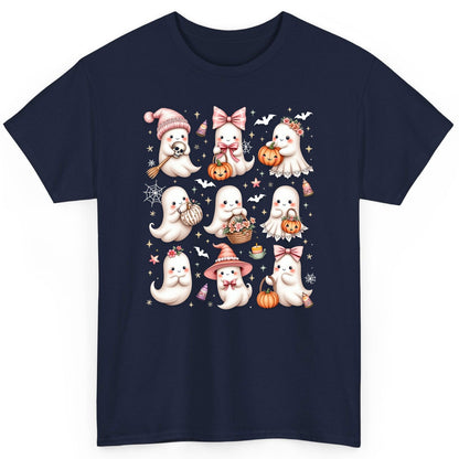 Cute Pink Halloween Ghosts cute Halloween ghosts T-Shirt Navy product mockup