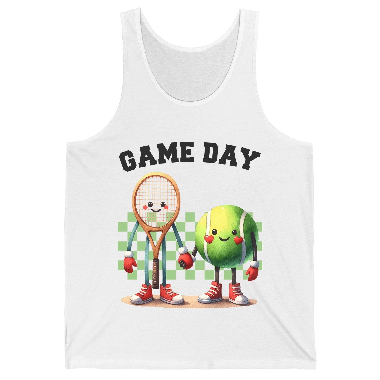 Game Day tennis Tank Top White product mockup
