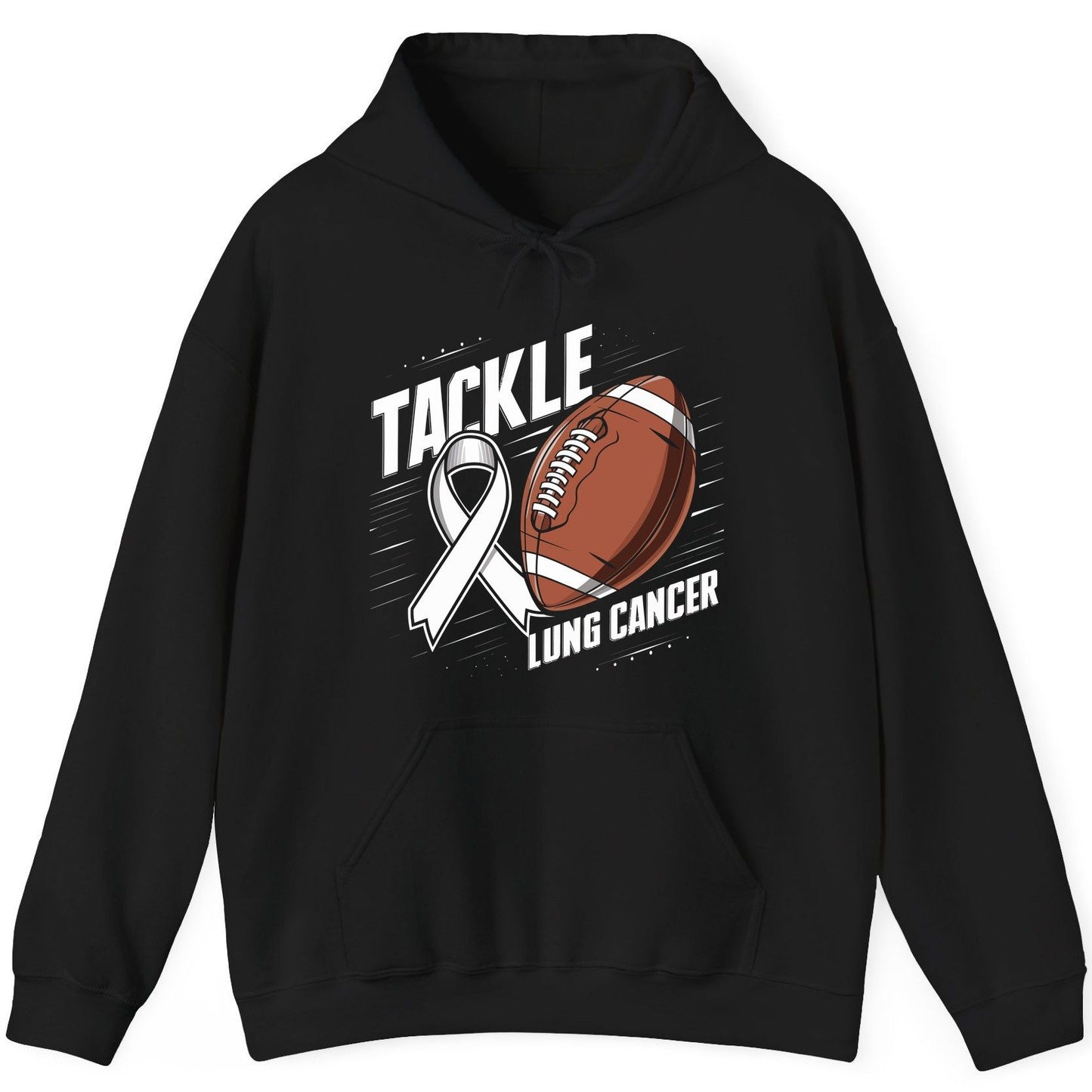 Tackle Lung Cancer lung cancer awareness Hoodie Black product mockup