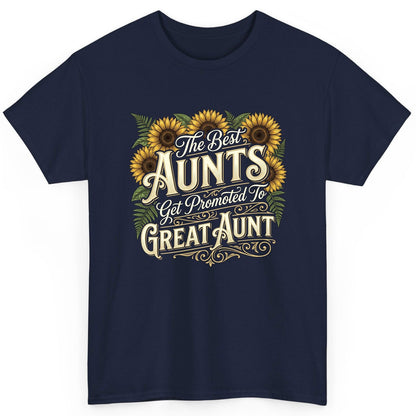 The Best AUNTS Get Promoted to GREAT AUNT Retro T-Shirt - product mockup - Navy
