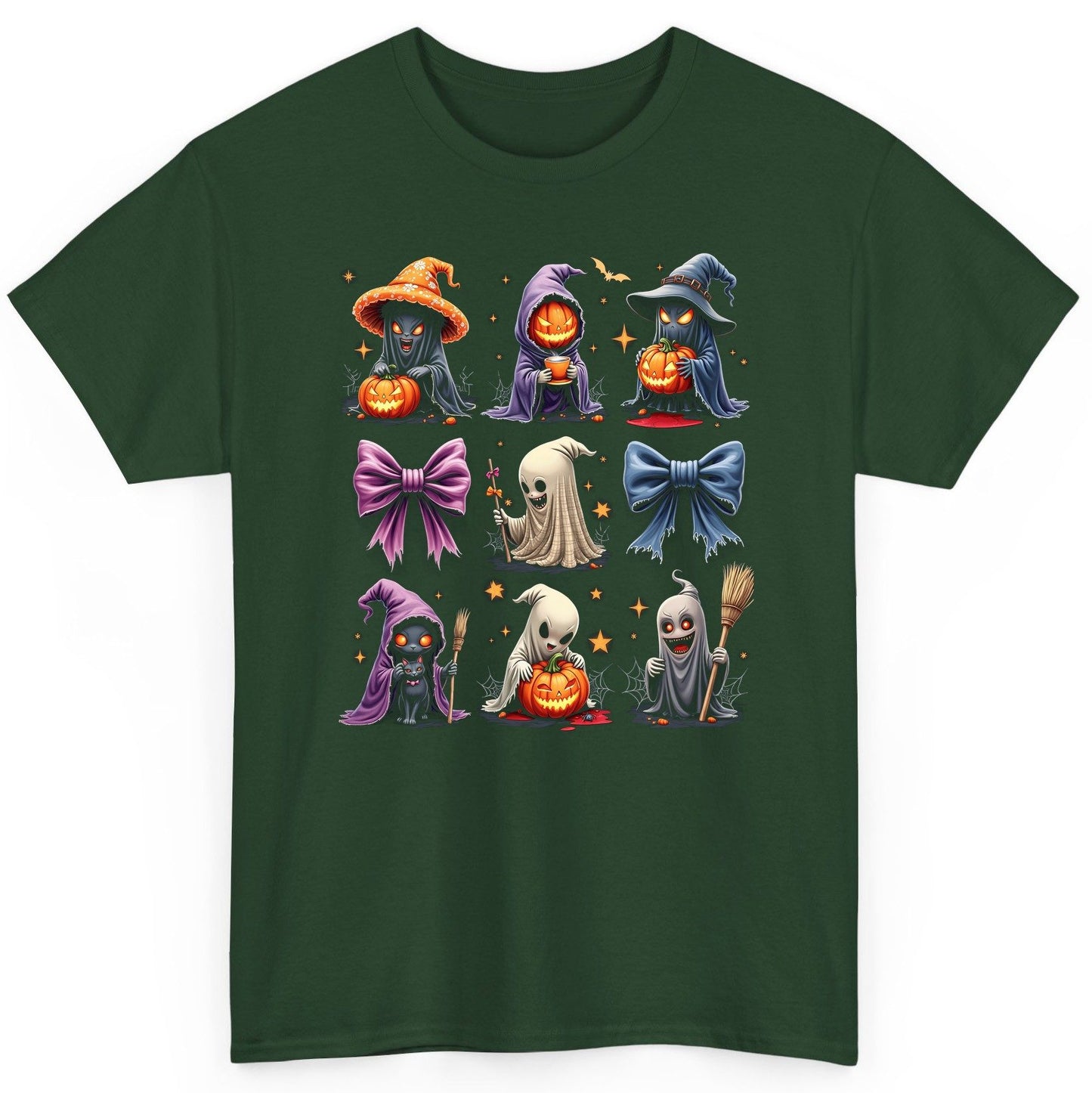 Spooky Cute Halloween Characters Halloween characters T-Shirt Forest Green product mockup