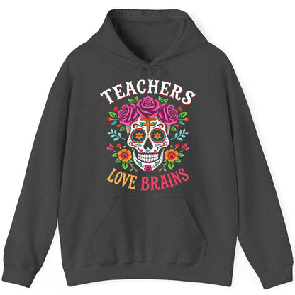 Teachers Love Brains teacher Hoodie Dark Heather product mockup