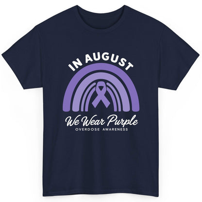 In August We Wear Purple Overdose Awareness overdose awareness T-Shirt Navy product mockup
