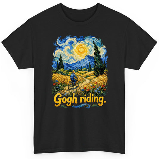Gogh Riding van gogh art parody T-Shirt Black product mockup