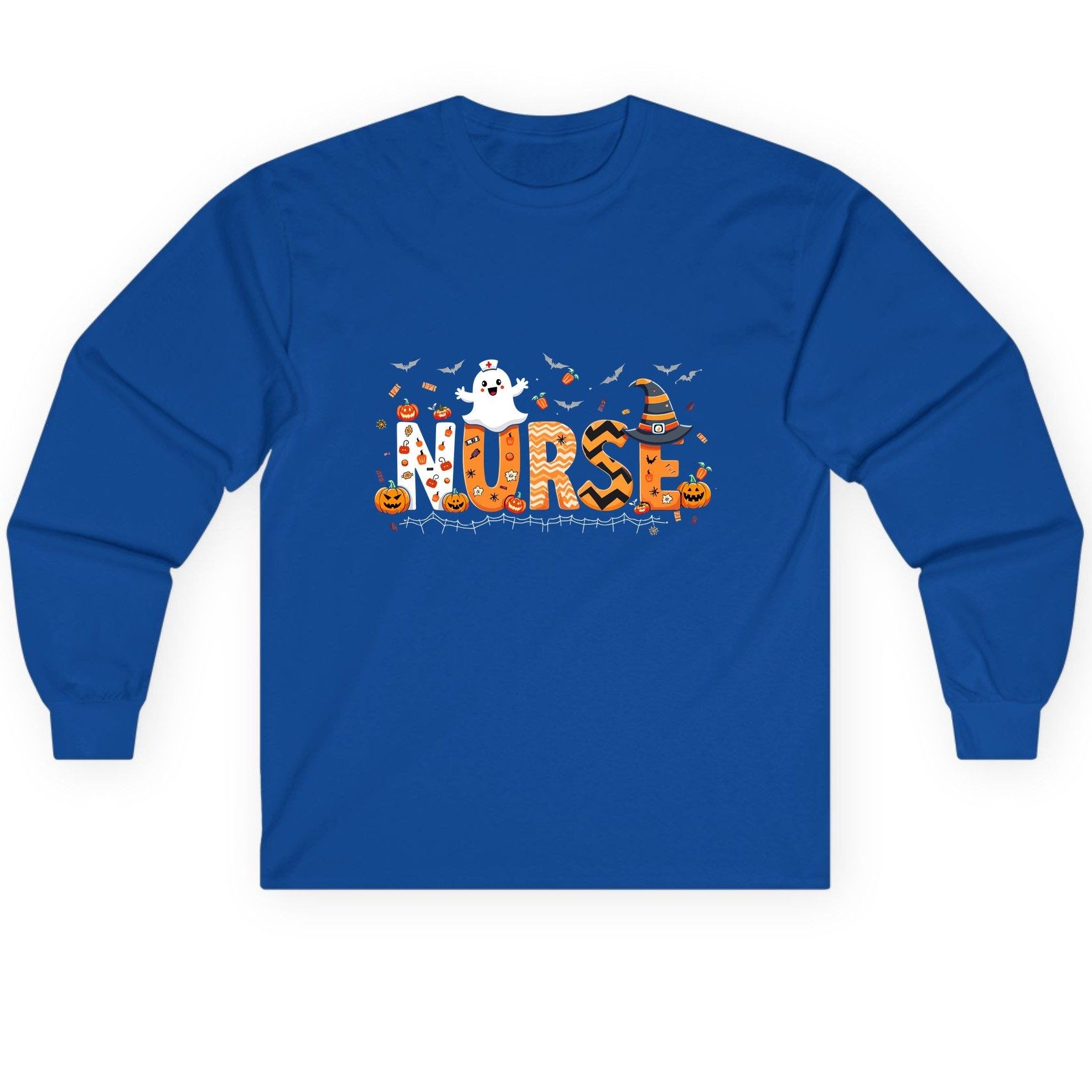 Nurse Halloween Long Sleeve Tee Royal product mockup