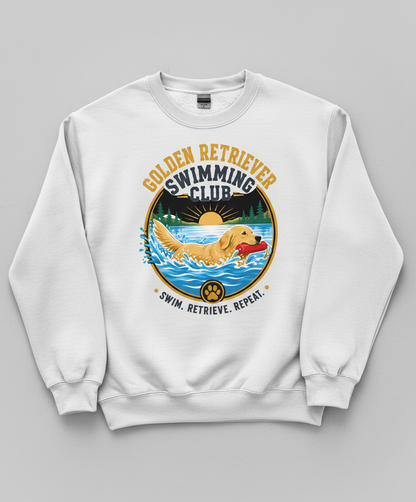 Golden Retriever Swimming Club T-Shirt Sweatshirt - White
