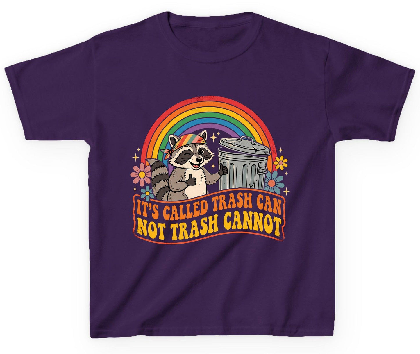It's Called Trash Can Not Trash Cannot raccoon Youth T-Shirt Purple product mockup