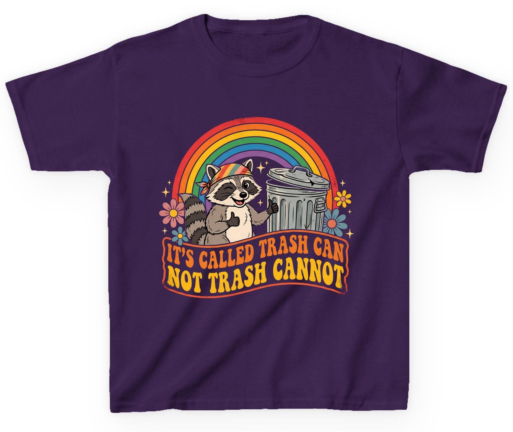 It's Called Trash Can Not Trash Cannot raccoon Youth T-Shirt Purple product mockup