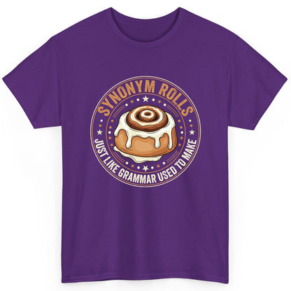 Synonym Rolls Just Like Grammar Used to Make grammar puns T-Shirt Purple product mockup