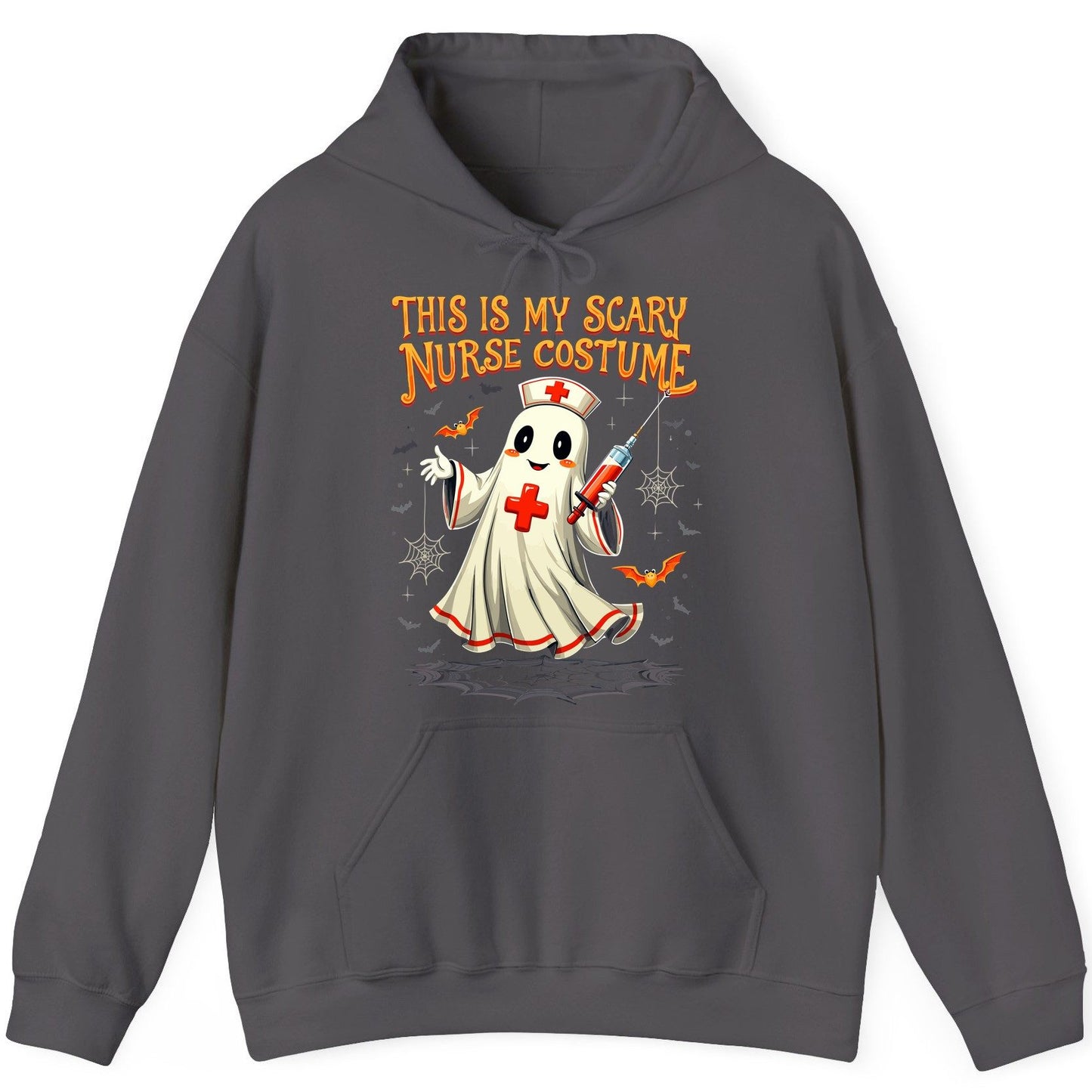 This Is My Scary Nurse Costume Halloween ghost nurse Hoodie Charcoal product mockup