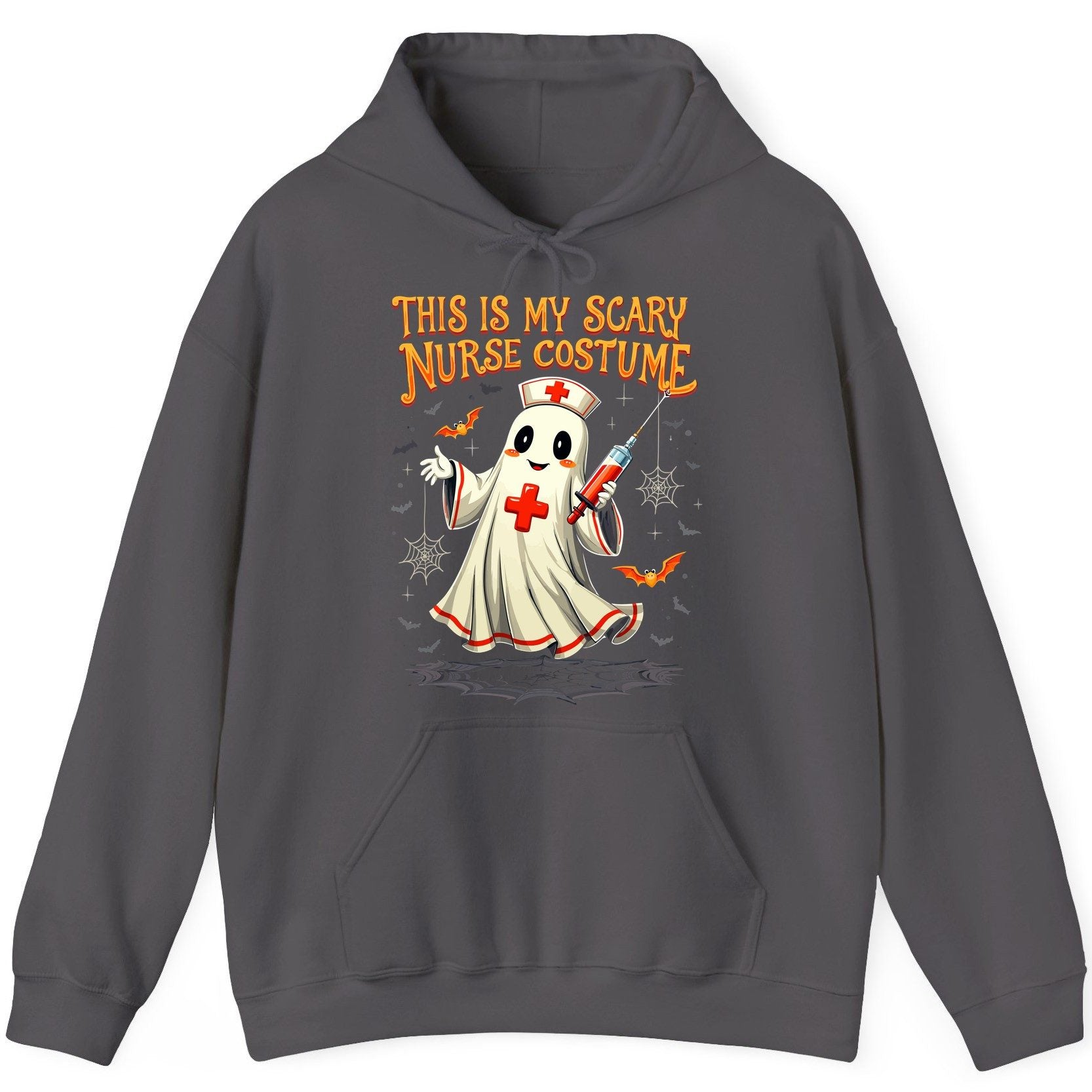 This Is My Scary Nurse Costume Halloween ghost nurse Hoodie Charcoal product mockup