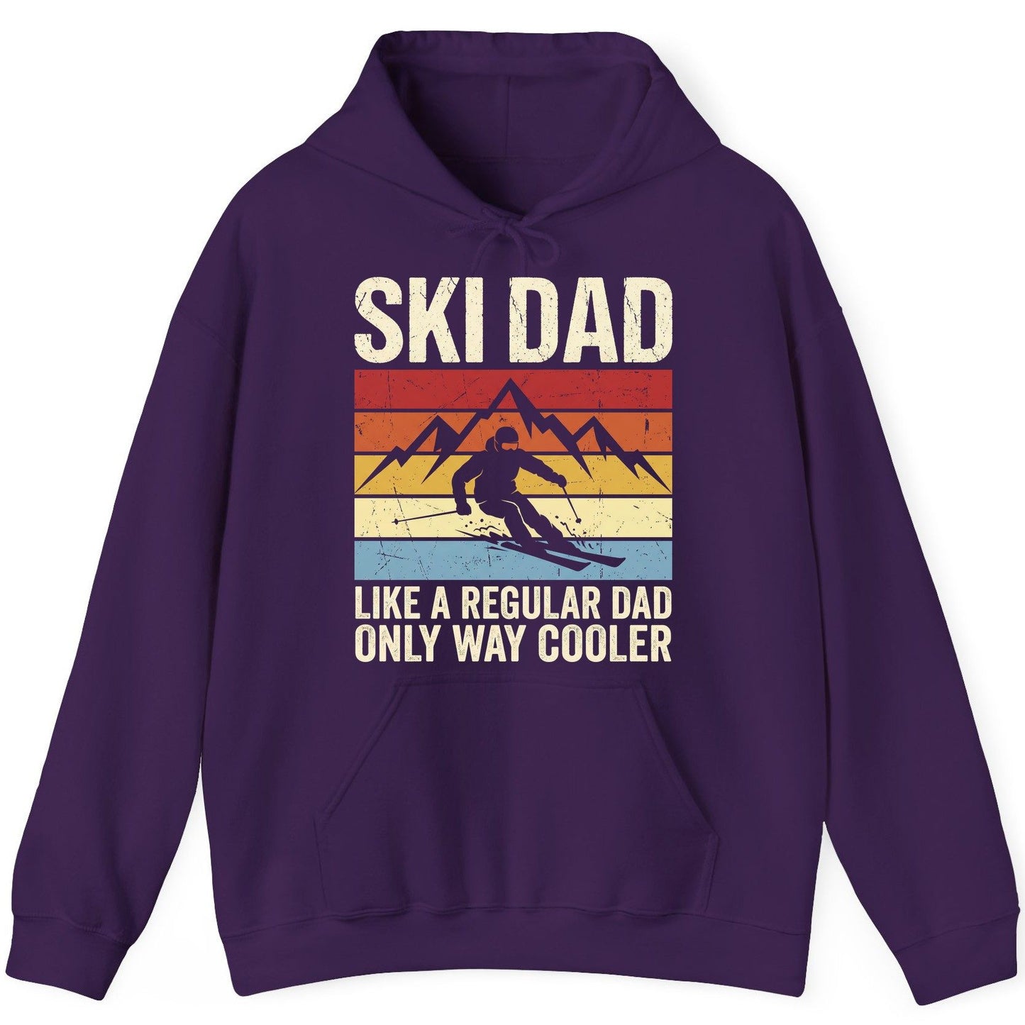 Ski Dad Like a Regular Dad Only Way Cooler skiing Hoodie Purple product mockup