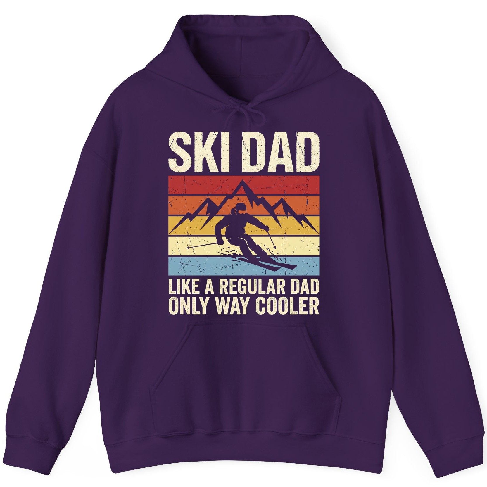 Ski Dad Like a Regular Dad Only Way Cooler skiing Hoodie Purple product mockup