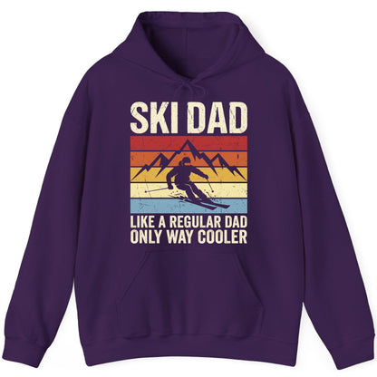 Ski Dad Like a Regular Dad Only Way Cooler skiing Hoodie Purple product mockup