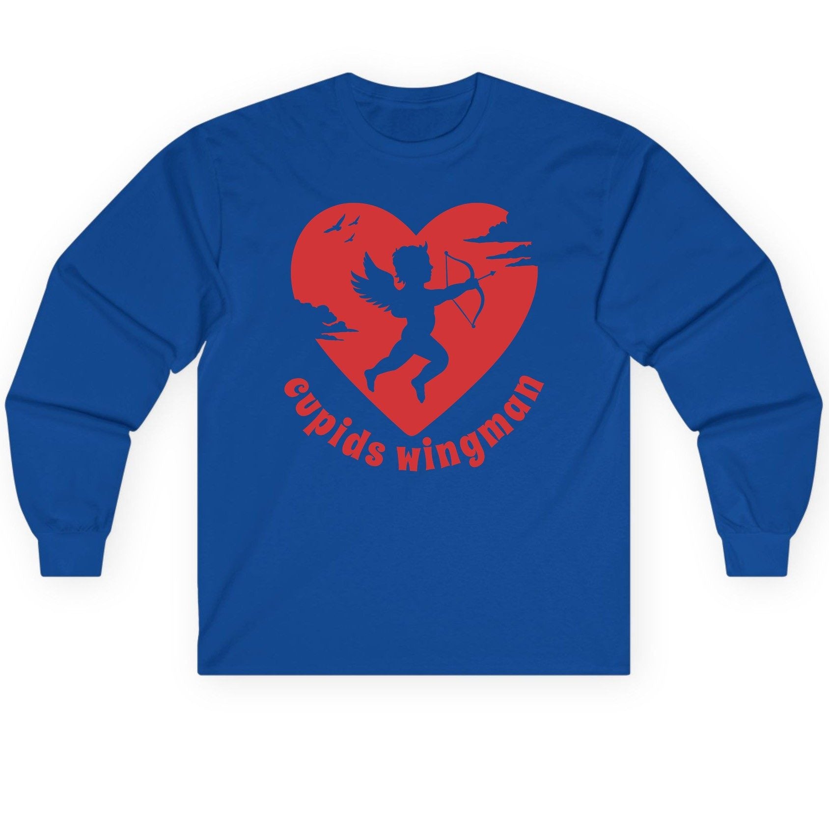Cupids Wingman cupid Long Sleeve Tee Royal product mockup