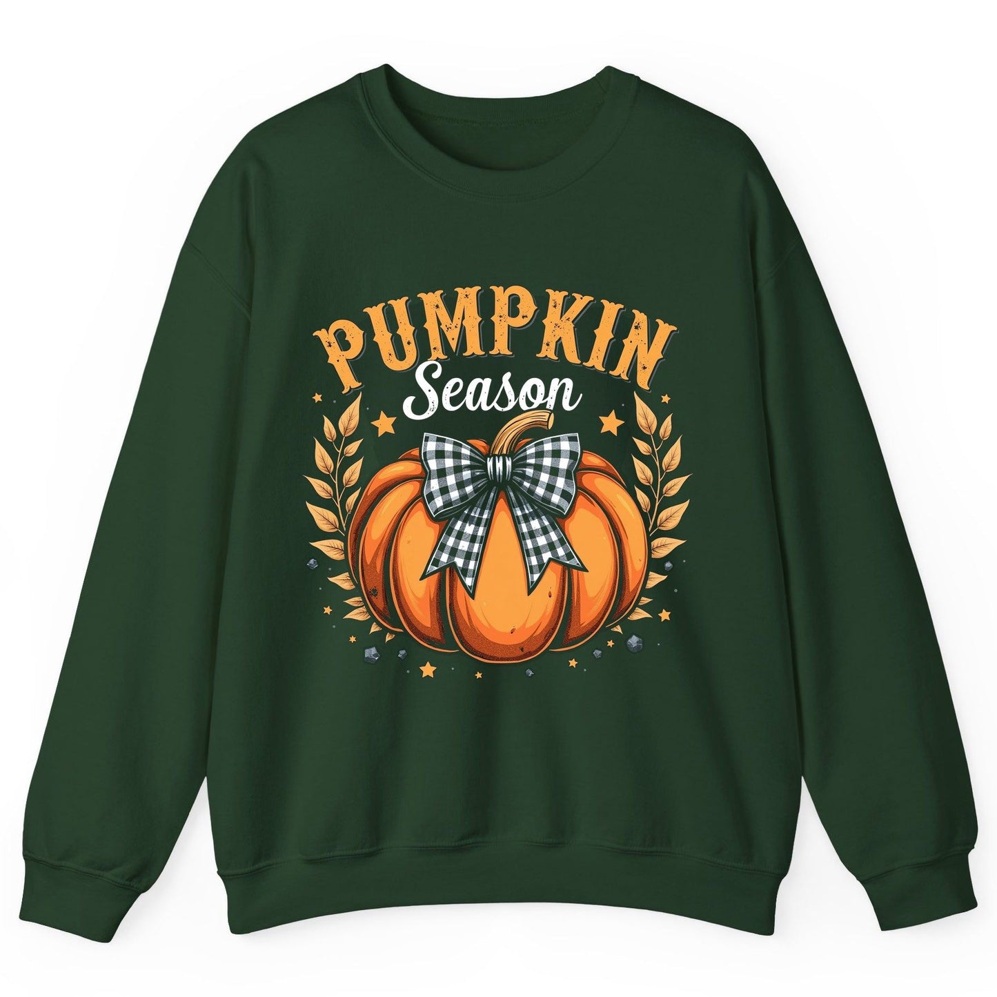 Pumpkin Season fall Sweatshirt Forest Green product mockup
