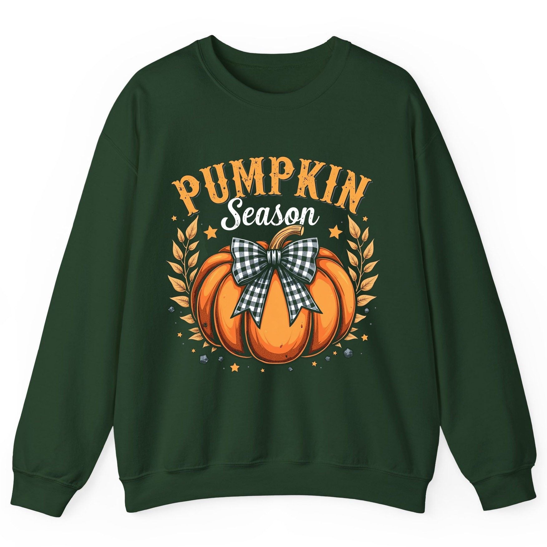Pumpkin Season fall Sweatshirt Forest Green product mockup
