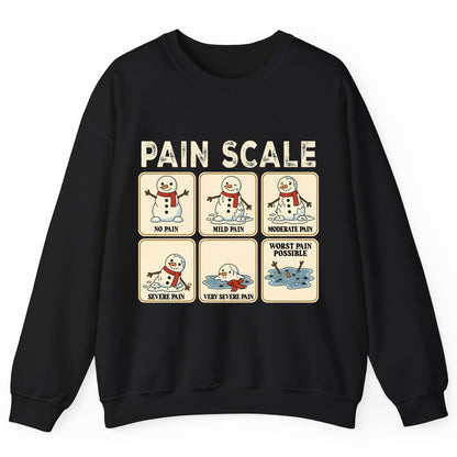 Pain Scale No Pain Mild Pain Moderate Pain Severe Pain Very Severe Pain Worst Pain Possible snowman Sweatshirt Black product