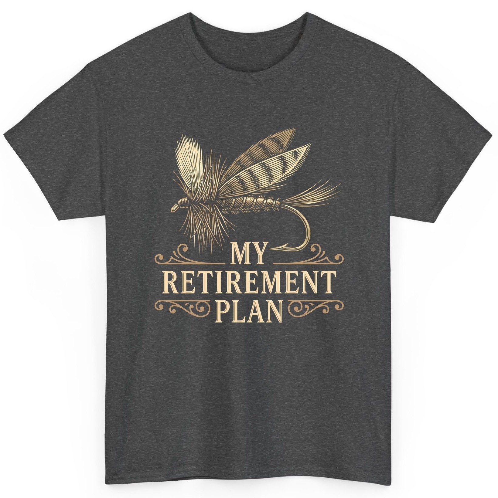 My Retirement Plan fly fishing T-Shirt Dark Heather product mockup