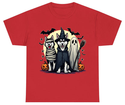 Halloween Huskies in Costumes Halloween huskies Youth T-Shirt Red product mockup