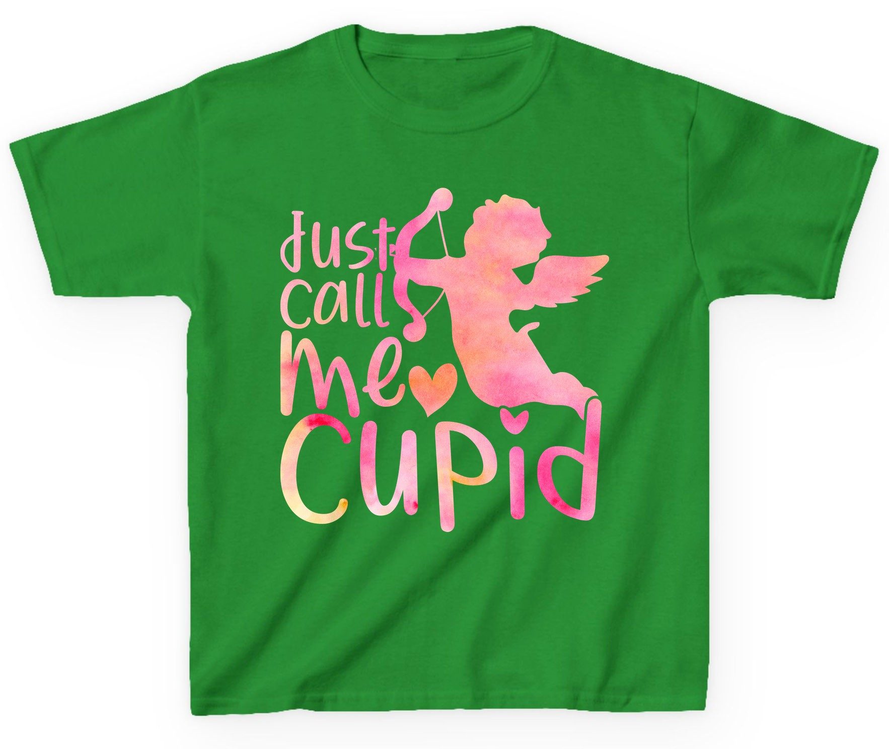 Just Call Me Cupid cupid Youth T-Shirt Irish Green product mockup