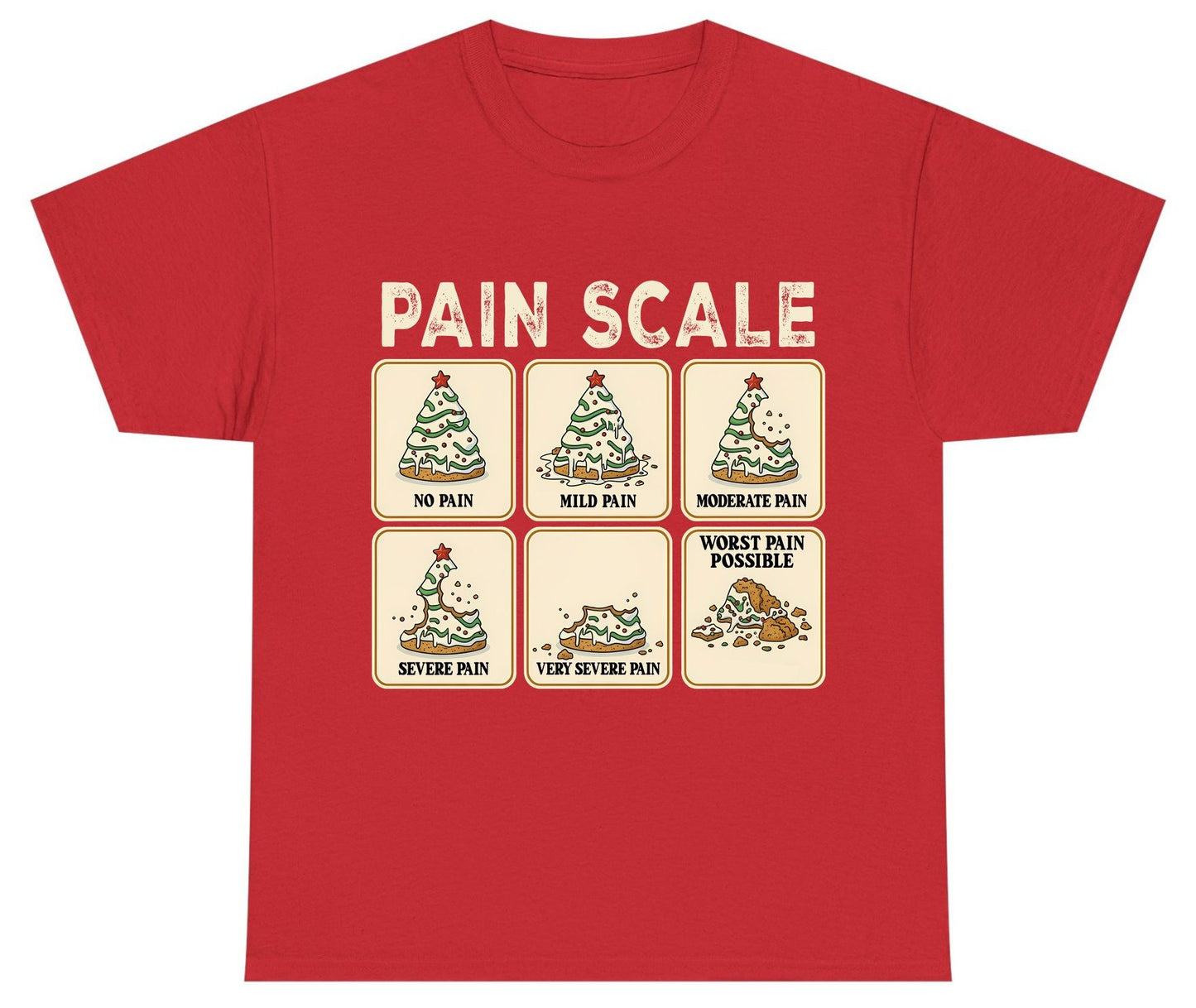 Pain Scale Christmas cookie pain scale Youth T-Shirt Red product mockup