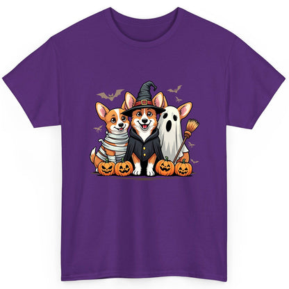 Halloween Corgi Trio Halloween corgis T-Shirt Purple product mockup