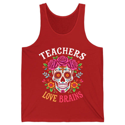 Teachers Love Brains teacher Tank Top Red product mockup