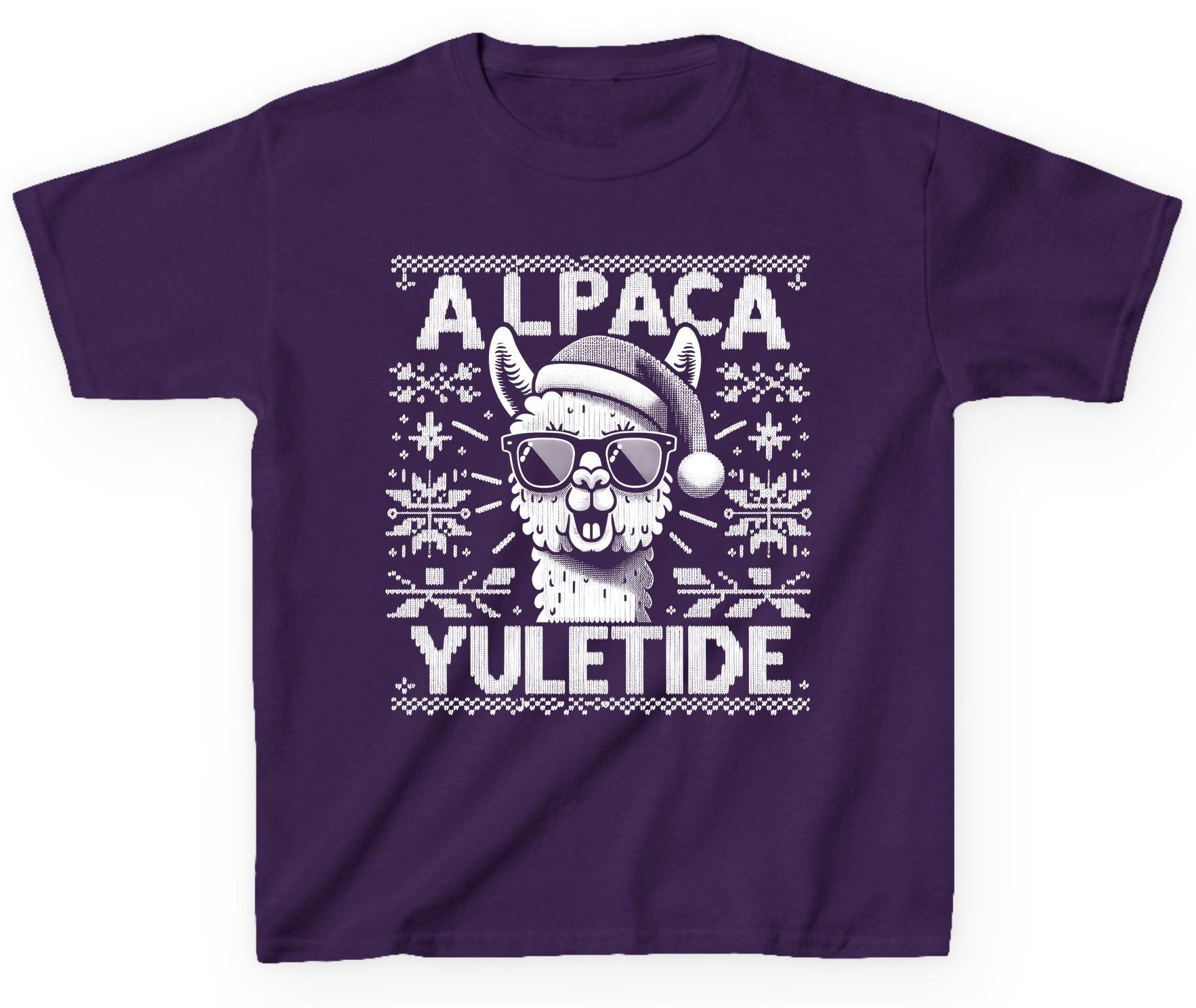 ALPACA Yuletide Funny Lovers Youth T-Shirt - product mockup - Purple