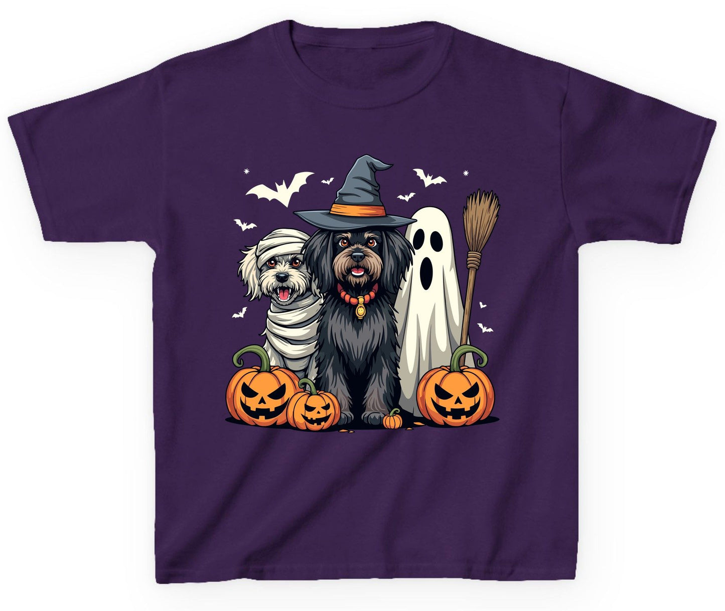 Halloween Dogs in Costumes Halloween dogs Youth T-Shirt Purple product mockup