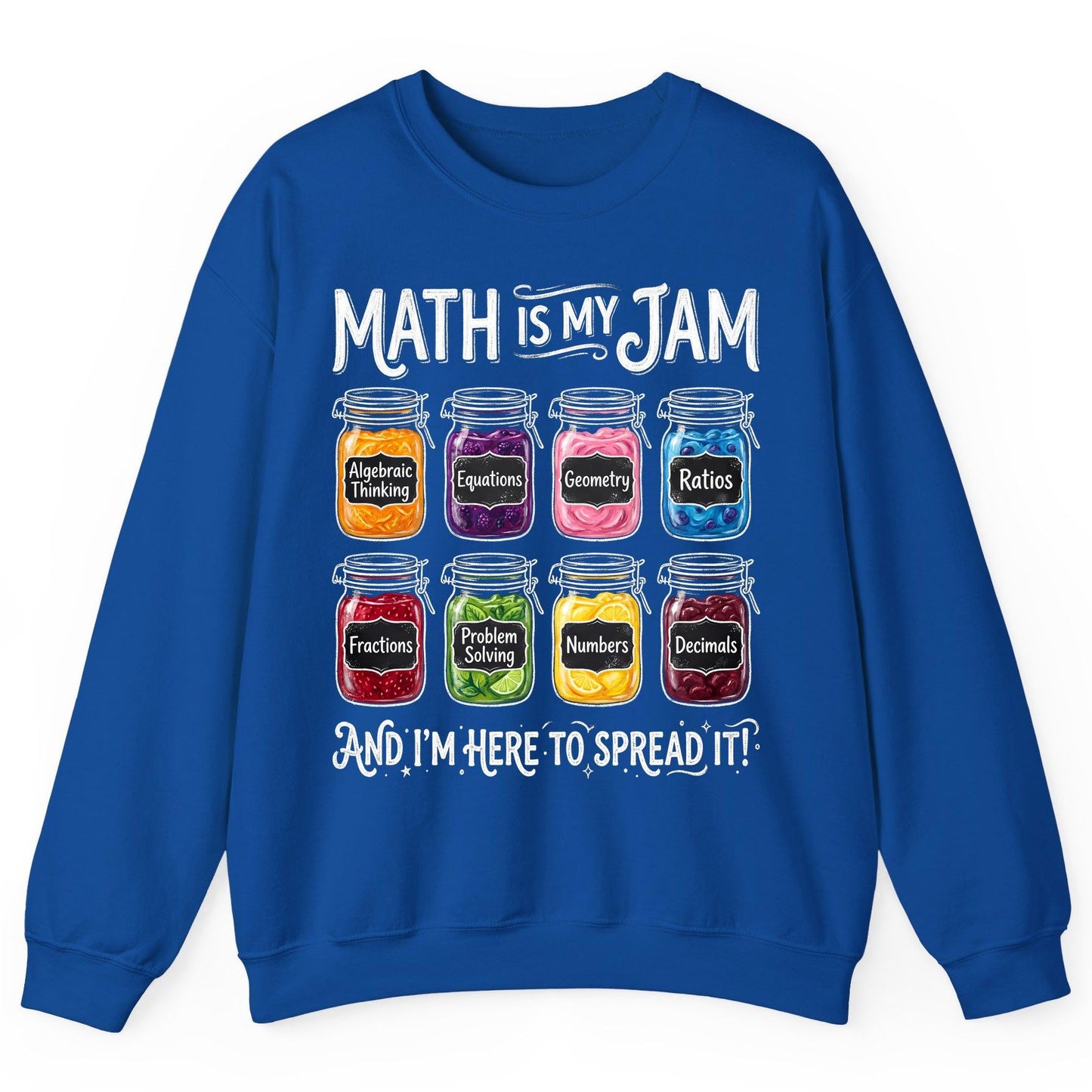 Math Is My Jam and I'm Here to Spread It! mathematics Sweatshirt Royal product mockup