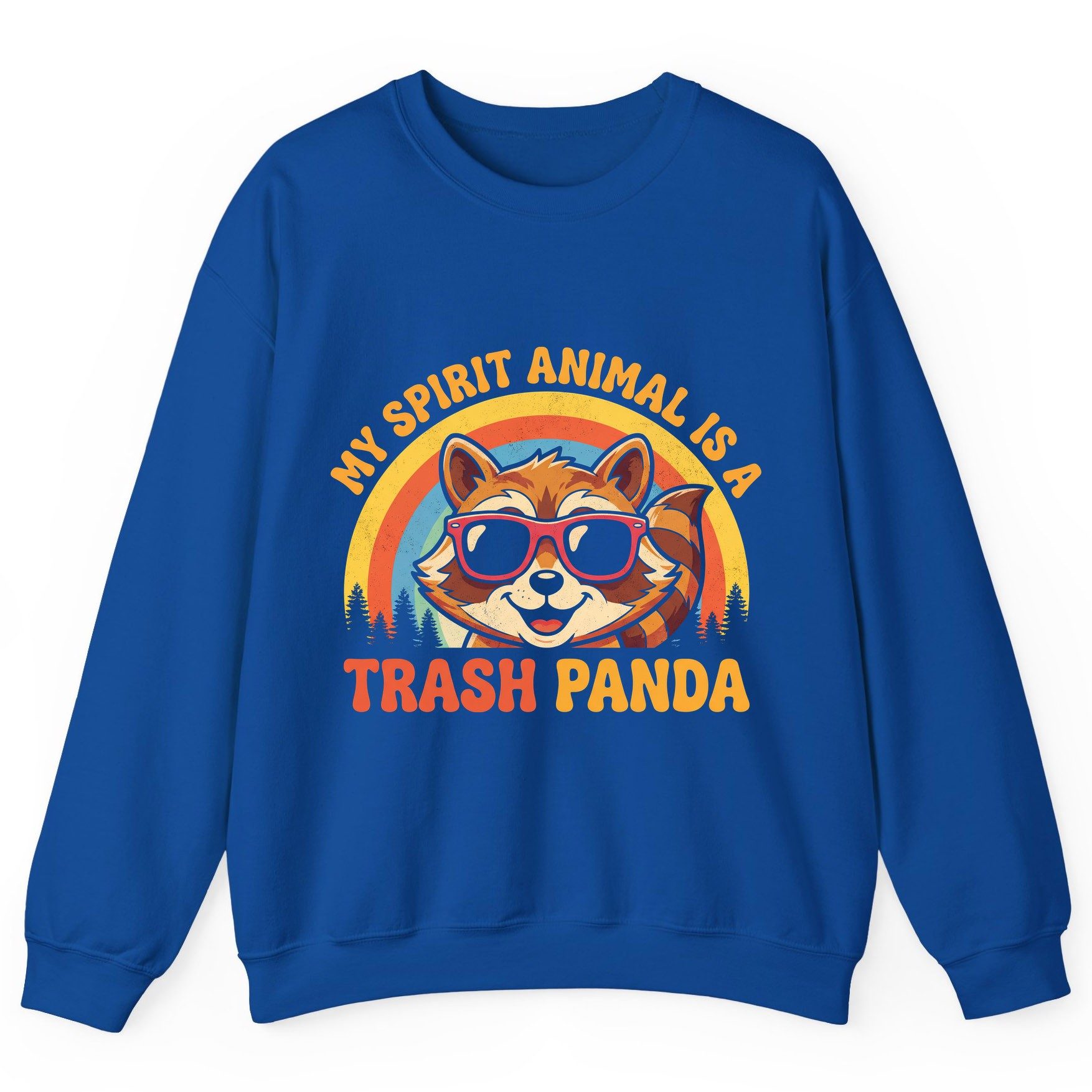 My Spirit Animal Is a Trash Panda raccoon Sweatshirt Royal product mockup