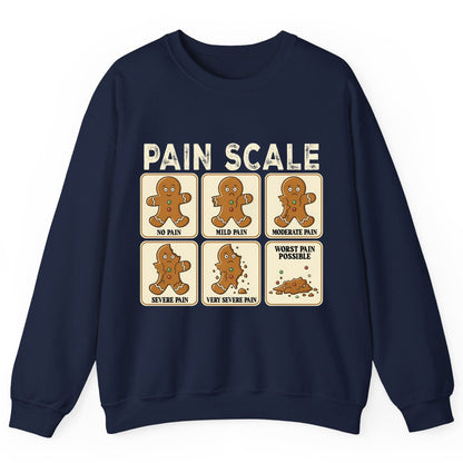 Pain Scale gingerbread man pain scale Sweatshirt Navy product mockup