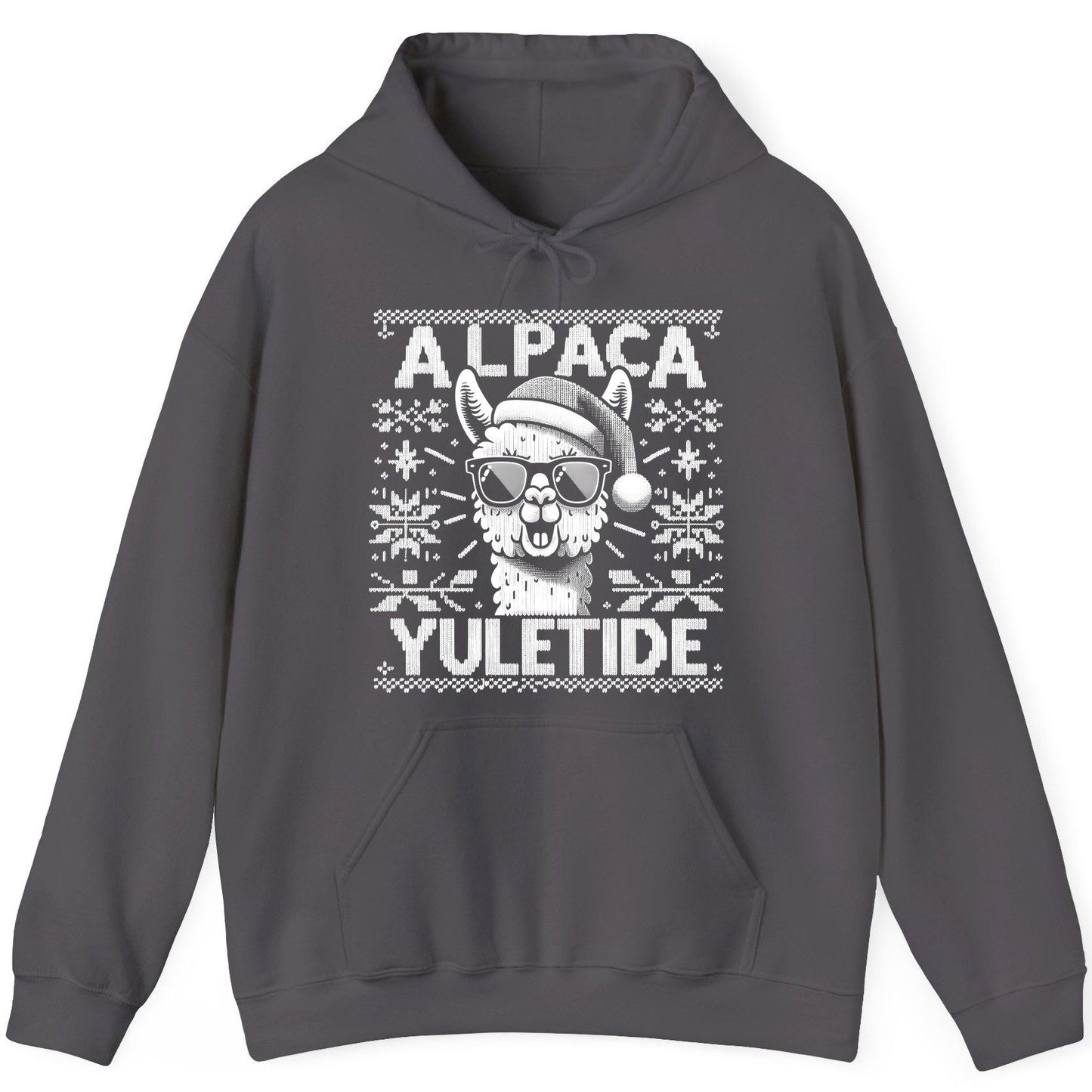 ALPACA Yuletide Funny Lovers Hoodie - product mockup - Charcoal