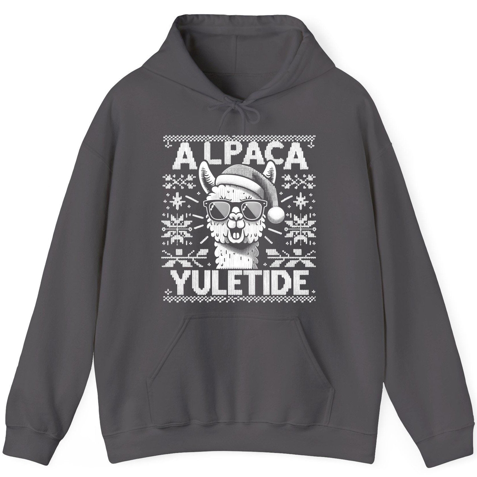 ALPACA Yuletide Funny Lovers Hoodie - product mockup - Charcoal