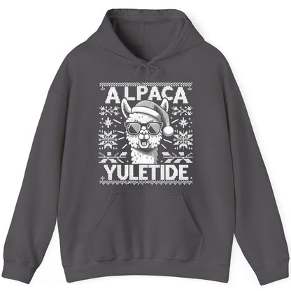 ALPACA Yuletide Funny Lovers Hoodie - product mockup - Charcoal