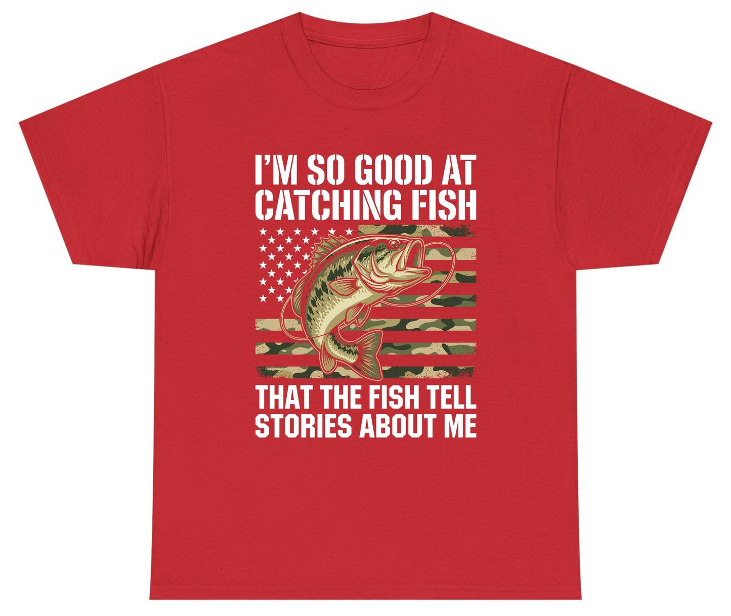 I'm So Good at Catching Fish That the Fish Tell Stories About Me fishing Youth T-Shirt Red product mockup