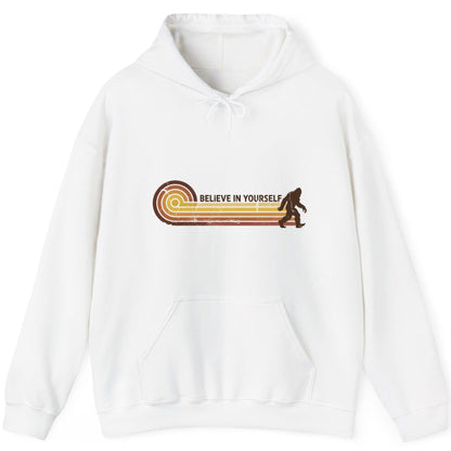 Believe in Yourself bigfoot Hoodie White product mockup