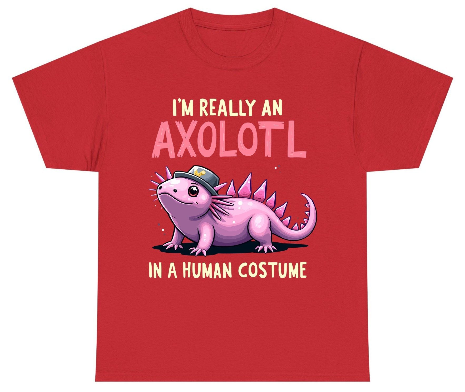 I'm Really an Axolotl in a Human Costume axolotl Youth T-Shirt Red product mockup