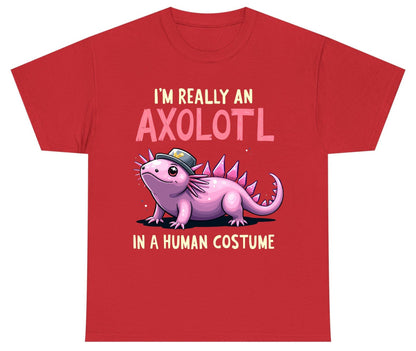 I'm Really an Axolotl in a Human Costume axolotl Youth T-Shirt Red product mockup