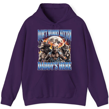 Don't Worry Kitten Daddy's Here werewolf Hoodie Purple product mockup