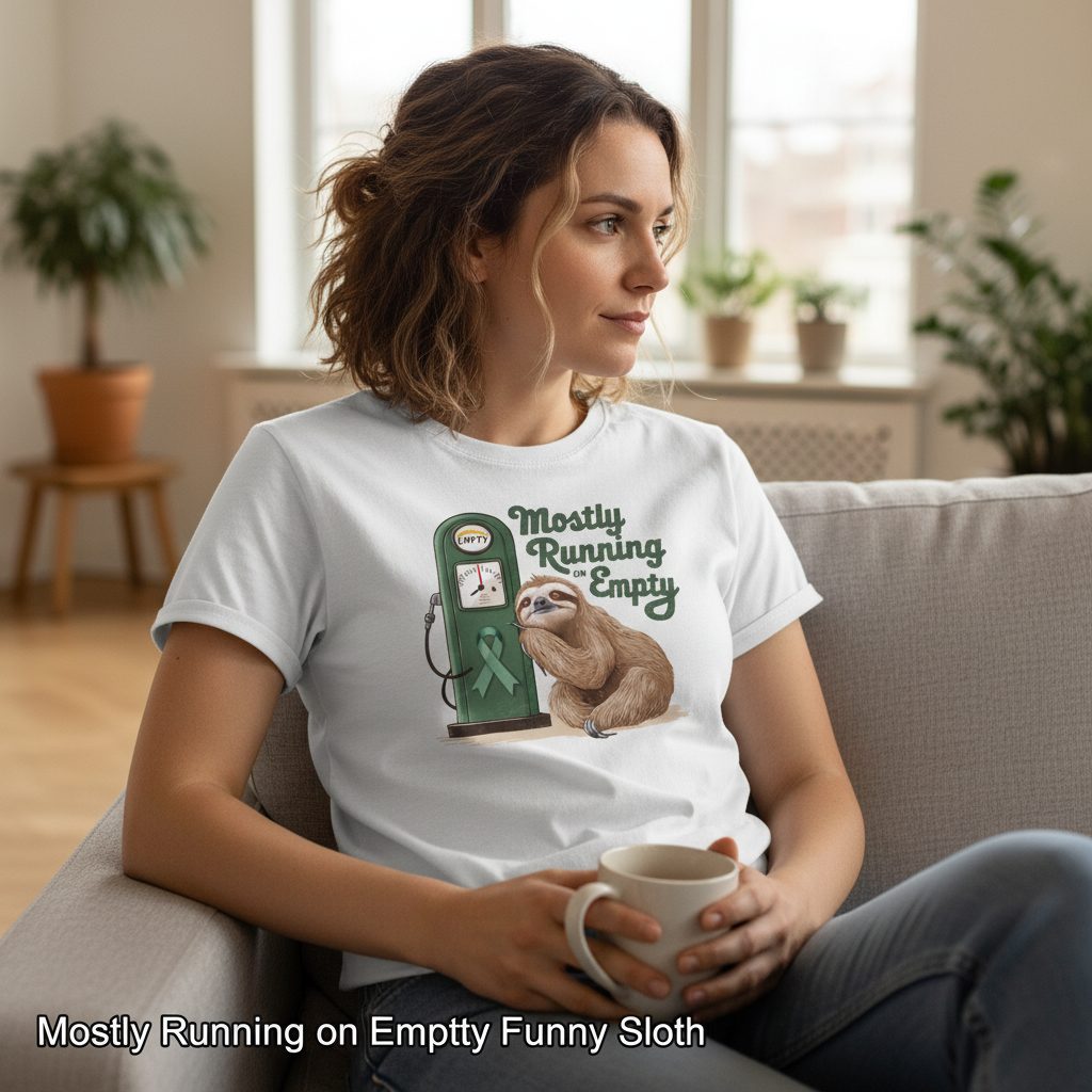 Mostly Running on Empty sloth T-Shirt White lifestyle mockup