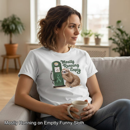 Mostly Running on Empty sloth T-Shirt White lifestyle mockup