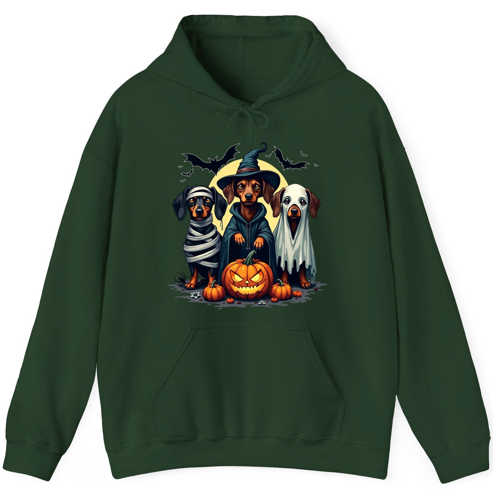Dachshund Halloween Costumes dachshunds Hoodie Forest Green product mockup