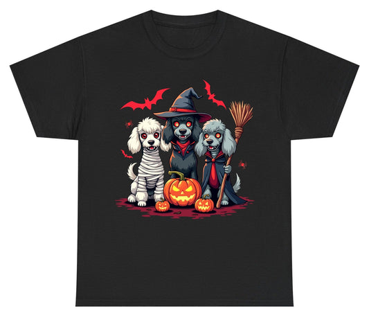 Spooky Poodle Trio Halloween dogs Youth T-Shirt Black product mockup